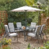 Rowly 6 Seater Garden Dining Set With Parasol -Westland Shop 12887808 8875027610824553