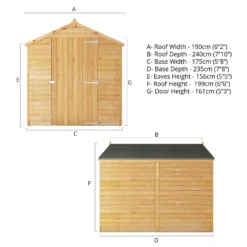 Mercia 8x6ft Overlap Apex Wooden Shed With Installation -Westland Shop 12888100 3495033256652176