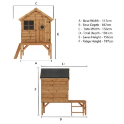 Mercia 4 X 7ft Snug Wooden Playhouse With Tower -Westland Shop 12888281 1345027835906183
