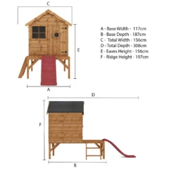 Mercia 7 X 9'4ft Snug Wooden Playhouse Tower & Slide - Installation Included -Westland Shop 12888291 1565027554302477