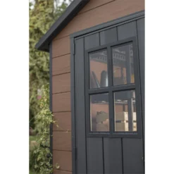 Keter Newton 7.5 X 7ft Outdoor Plastic Garden Storage Shed - Brown -Westland Shop 12909854 5424845876177237