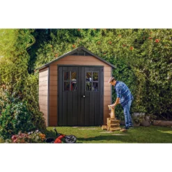 Keter Newton 7.5 X 7ft Outdoor Plastic Garden Storage Shed - Brown -Westland Shop 12909854 8124845876235410