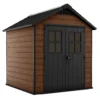 Keter Newton 7.5 X 7ft Outdoor Plastic Garden Storage Shed - Brown -Westland Shop 12909854 8904899305412243