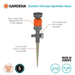 Gardena Comfort Circular Sprinkler Vario Spike -Westland Shop 13043404 1015060198431329