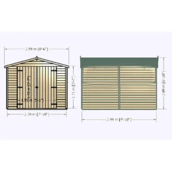 Shire 10 X 8ft Shed Overlap Double Door - No Windows -Westland Shop 13082801 1454862497401813
