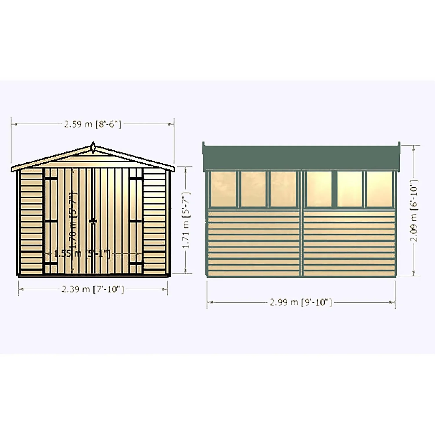 Shire 10 X 8ft Shed Overlap Double Door 11 Shire 10 X 8ft Shed Overlap Double Door - Image 9
