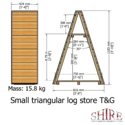 Shire Small Triangular Log Store Tongue And Groove -Westland Shop 13082825 2104862456565036