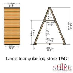Shire Large Triangular Log Store Tongue And Groove -Westland Shop 13082827 1554862456500944