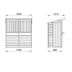 Forest Dip Treated Shiplap Pent Wooden Garden Bar 6 X 3ft -Westland Shop 13281744 1274903941321720