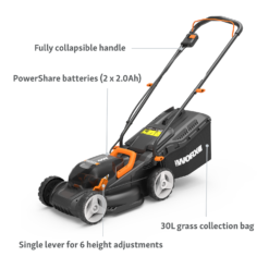 Worx 40V WG779E.2 Cordless Lawn Mower - 34cm -Westland Shop 13326411 1834944645706683
