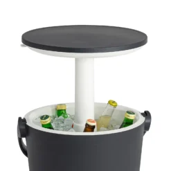 Keter GoBar Outdoor Ice Cooler Table Garden Furniture - Dark Grey / Cream -Westland Shop 13412933 7934910901695211