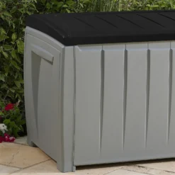 Keter Ace Outdoor Garden Storage Box 124 X 55 X 62.5 Cm - Grey And Black -Westland Shop 13432924 3844947994747044