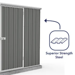 Absco 5 X 3ft Space Saver Metal Pent Shed - Grey -Westland Shop 13440827 1054929185706642