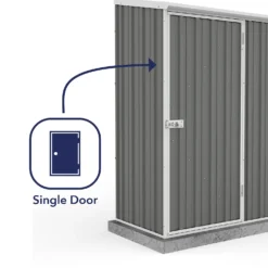 Absco 5 X 3ft Space Saver Metal Pent Shed - Grey -Westland Shop 13440827 1844929185596365