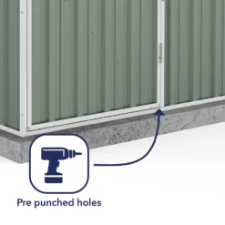 Absco 5 X 3ft Space Saver Metal Pent Shed - Green -Westland Shop 13440828 1214929164352528