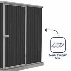 Absco 5 X 3ft Space Saver Metal Pent Shed - Dark Grey -Westland Shop 13440829 1304929186558870