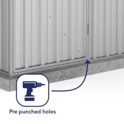 Absco 5 X 3ft Space Saver Metal Pent Shed - Zinc -Westland Shop 13440830 1414929164328606