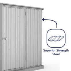 Absco 5 X 3ft Space Saver Metal Pent Shed - Zinc -Westland Shop 13440830 1614929164409117