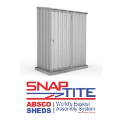 Absco 5 X 3ft Space Saver Metal Pent Shed - Zinc -Westland Shop 13440830 5164929164033391