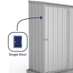 Absco 5 X 3ft Space Saver Metal Pent Shed - Zinc -Westland Shop 13440830 8944929164262603