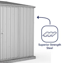 Absco 7.5 X 5ft Space Saver Metal Pent Shed - Zinc -Westland Shop 13440831 3454929185766519