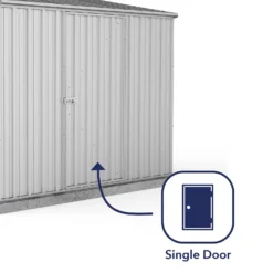 Absco 7.5 X 5ft Space Saver Metal Pent Shed - Zinc -Westland Shop 13440831 7744929185711439