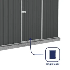 Absco 7.5 X 5ft Space Saver Metal Pent Shed - Grey -Westland Shop 13440833 1294945449524718