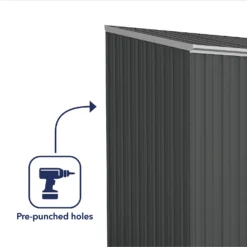 Absco 7.5 X 5ft Space Saver Metal Pent Shed - Grey -Westland Shop 13440833 1754945449562410