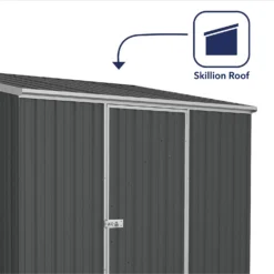 Absco 7.5 X 5ft Space Saver Metal Pent Shed - Grey -Westland Shop 13440833 3584945449489171