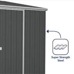 Absco 7.5 X 5ft Space Saver Metal Pent Shed - Grey -Westland Shop 13440833 5334945449592854