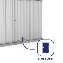 Absco 7.5 X 3ft Space Saver Metal Pent Shed - Zinc -Westland Shop 13440836 1685027360486166