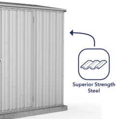 Absco 7.5 X 3ft Space Saver Metal Pent Shed - Zinc -Westland Shop 13440836 9615027360528376