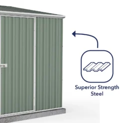 Absco 7.5 X 5ft Space Saver Metal Pent Shed - Green -Westland Shop 13440838 6494929186331626
