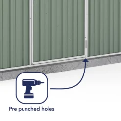 Absco 7.5 X 3ft Space Saver Metal Pent Shed - Green -Westland Shop 13440840 1444929186203418