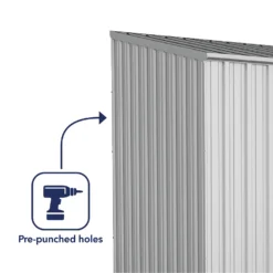 Absco 10 X 5ft Space Saver Metal Pent Shed - Zinc -Westland Shop 13440842 1774929185683221