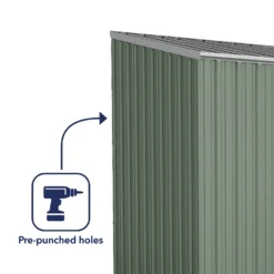 Absco 10 X 5ft Space Saver Metal Pent Shed - Green -Westland Shop 13440844 2034929185692095