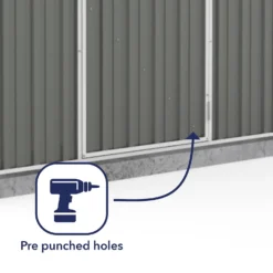 Absco 7.5 X 3ft Space Saver Metal Pent Shed - Grey -Westland Shop 13440845 1244929185726193