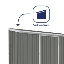 Absco 7.5 X 3ft Space Saver Metal Pent Shed - Grey -Westland Shop 13440845 4134929185610624