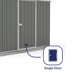Absco 7.5 X 3ft Space Saver Metal Pent Shed - Grey -Westland Shop 13440845 4884929185674689
