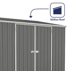 Absco 10 X 5ft Space Saver Metal Pent Shed - Grey -Westland Shop 13440846 1754929186007695