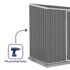 Absco 10 X 5ft Space Saver Metal Pent Shed - Grey -Westland Shop 13440846 4834929186120804