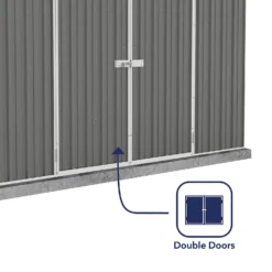 Absco 10 X 5ft Space Saver Metal Pent Shed - Grey -Westland Shop 13440846 5694929186068241