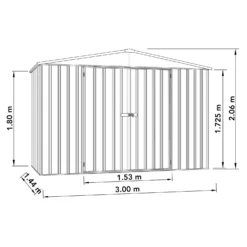 Absco 10 X 5ft Regent Metal Apex Shed - Grey 12 Absco 10 X 5ft Regent Metal Apex Shed - Grey -Westland Shop 13440854 1894929164205957