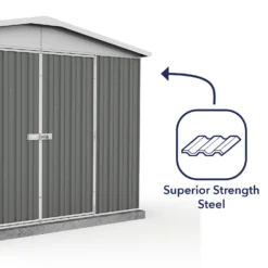 Absco 10 X 5ft Regent Metal Apex Shed - Grey 16 Absco 10 X 5ft Regent Metal Apex Shed - Grey -Westland Shop 13440854 9994929164459265