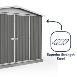 Absco 10 X 7ft Regent Metal Apex Shed - Grey -Westland Shop 13440855 1224931188634172