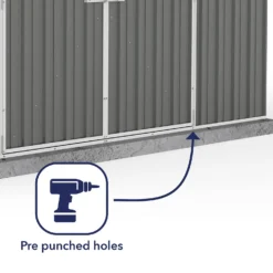 Absco 10 X 7ft Regent Metal Apex Shed - Grey -Westland Shop 13440855 1464931188578768