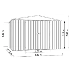Absco 10 X 7ft Regent Metal Apex Shed - Grey -Westland Shop 13440855 1924931188726377