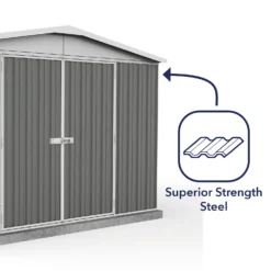 Absco 10 X 10ft Regent Metal Apex Shed - Grey -Westland Shop 13440859 1944929164401341