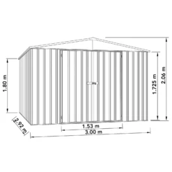 Absco 10 X 10ft Regent Metal Apex Shed - Grey -Westland Shop 13440859 2874929164119068