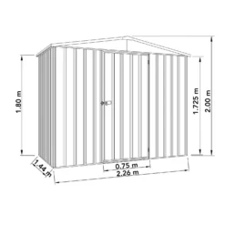 Absco 7.5 X 5ft Regent Metal Apex Shed - Grey -Westland Shop 13440860 1374929163565112